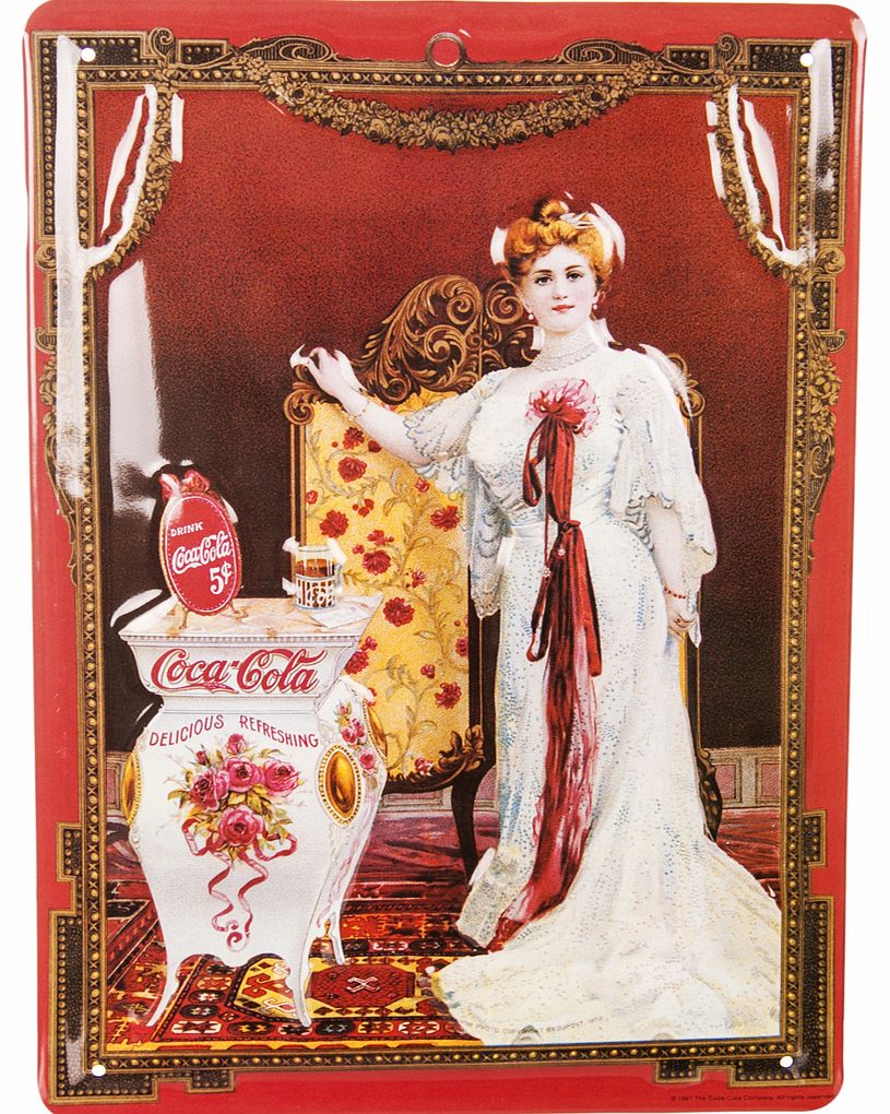Coca-Cola Vintage Lady 20 x 30cm 3D Embossed