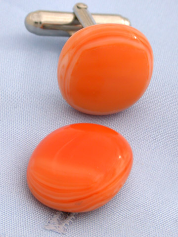 Coles Orange Tiffany Glass Cufflinks