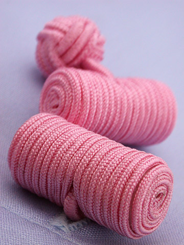Pink Barrel Knotted Cufflinks