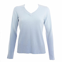 Blue dip dyed v neck knitted top