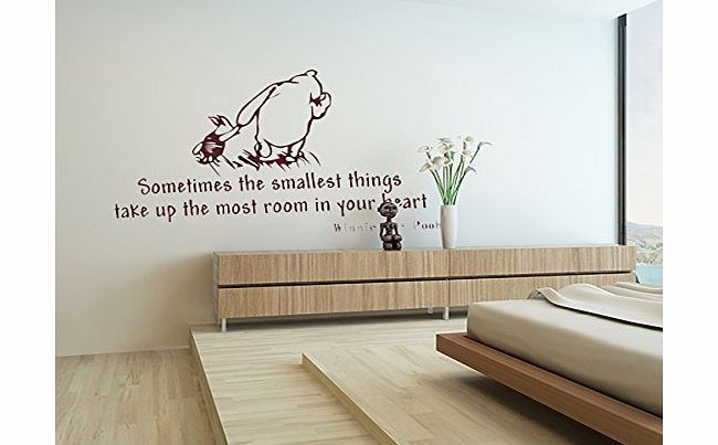 19.7`` X 23.6`` Winnie the Pooh Sometimes the Smallest Things Quote Childrens Bedroom Kids Room Playroom Nursery Wall Sticker Wall Art Vinyl Wall Decal Home Decor baby room kids