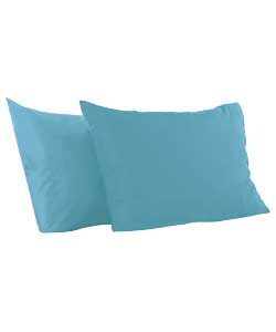 Colour Match Lagoon Polycotton Pair of Pillowcases