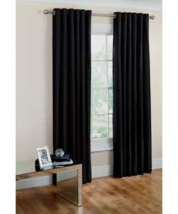 Colour Match Lima Ring Top Black Curtains - 46 x