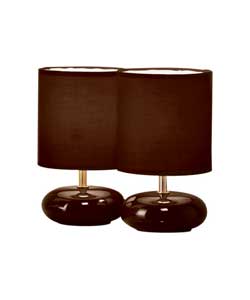 Match Pair of Ceramic Pebble Table Lamps