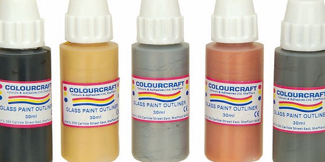Colourcraft Glass Paint Outliner Set of 10 GLP010SET