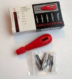 LINO CUTTING HANDLE TOOL and 5 ASSORTED CUTTERS SCULPTING