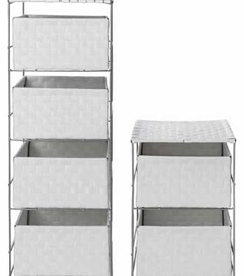 4 + 2 Drawer Storage Baskets - White