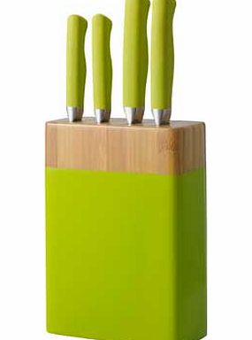ColourMatch 4 Piece Knife Block Set - Apple Green