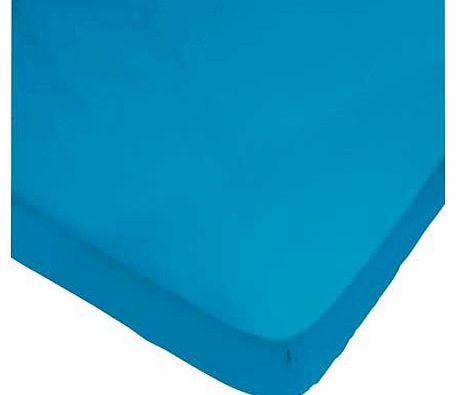ColourMatch Fiesta Blue Fitted Sheet - Double