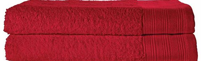 Pair of Bath Sheets - Deep Red