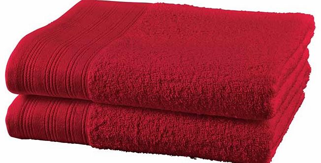 Pair of Bath Towels - Deep Red