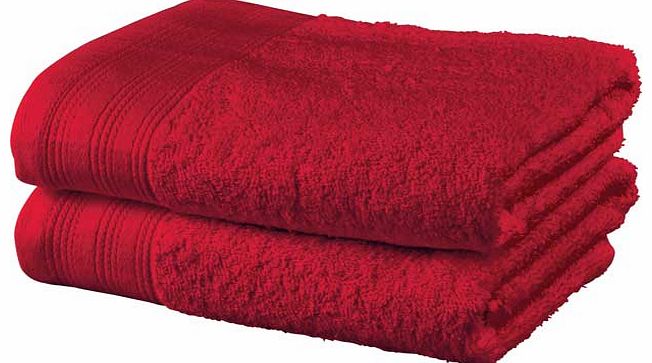 Pair of Hand Towels - Deep Red