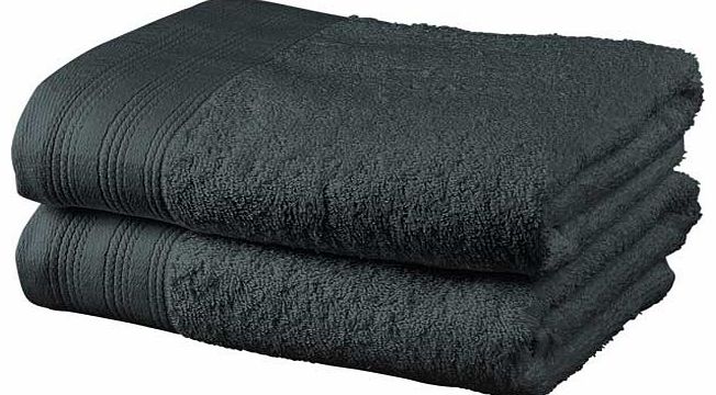 Pair of Hand Towels - Jet Black