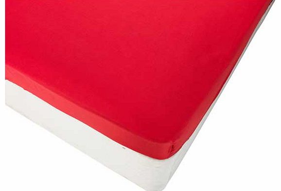ColourMatch Poppy Red Fitted Sheet - Double