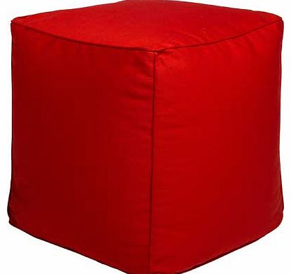 Small Fabric Cube Beanbag - Poppy Red