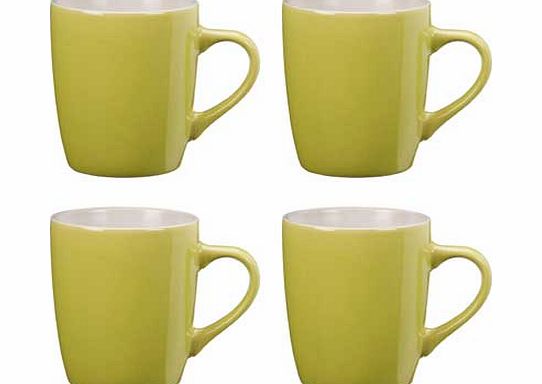 ColourMatch Two-Tone 4 Piece Mug Set - Apple Green