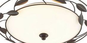 Colours Cloe Chocolate Frosted Effect 2 Lamp Ceiling Light
