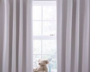 Cream Plain Tab Top Childrens Curtains (W)167cm