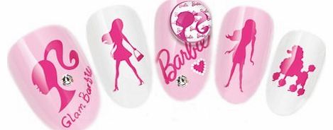 Come2Buy COME 2 BUY - NAIL ART TATOO/WRAP WATER TRANSFERS DECALS PINK BARBIE DOLL /HEAD/LOGO/POO?DLE FOR NAIL