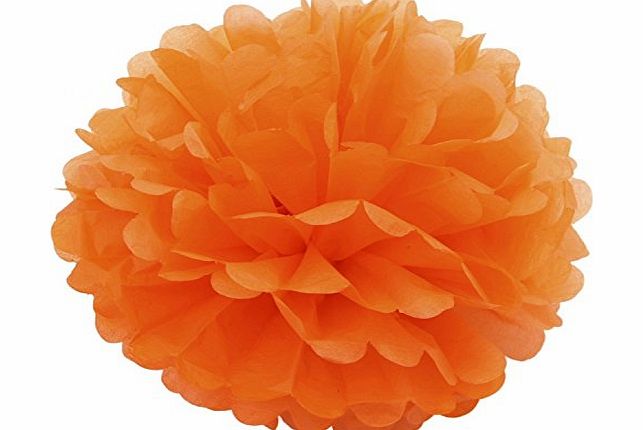 Come2Buy Come 2 Buy - Pack of 10 8``/10``/12`` DIY Tissue Paper Flower Pom Poms Perfect For Christmas Wedding And Birthday Party Decorations Decor - 10`` 10pcs Orange