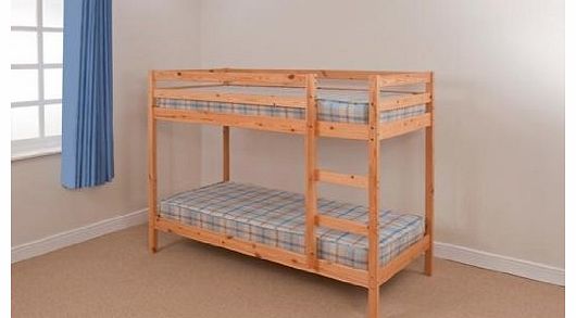 Comfy Living 2ft6 Small Single Wooden White Bunk Bed Zara