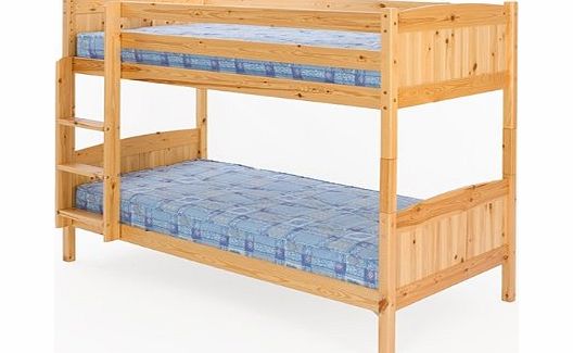 Comfy Living 3ft (90cm) Christopher Pine Bunk Bed in a Natural Varnish