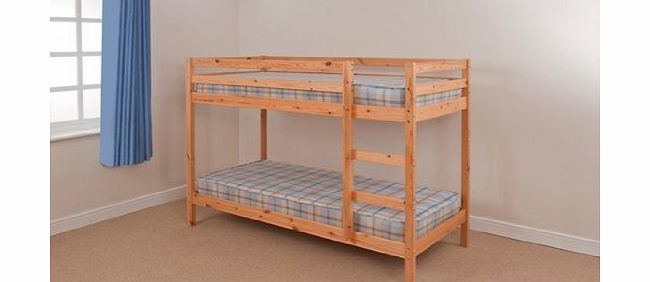 Comfy Living 3ft Single Wooden Pine Bunk Bed Zara