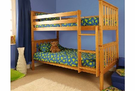 Comfy Living Premium Pine Bunk Bed with a Caramel Finish - Wembdon