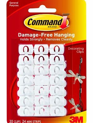 Command Christmas and Fairy Light Decoration Clips (Pack of 20)