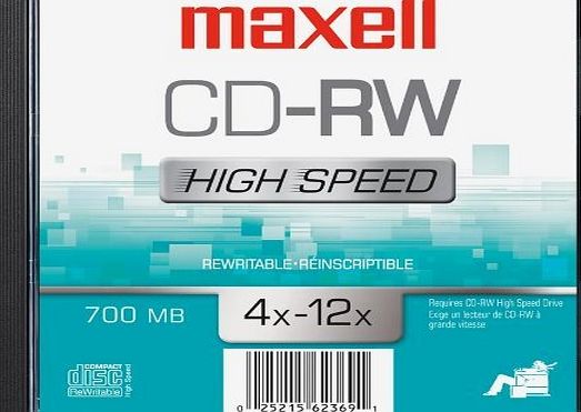 COMP4U Maxell CD-RW Rewritable Media 700MB High Speed 4x-12x