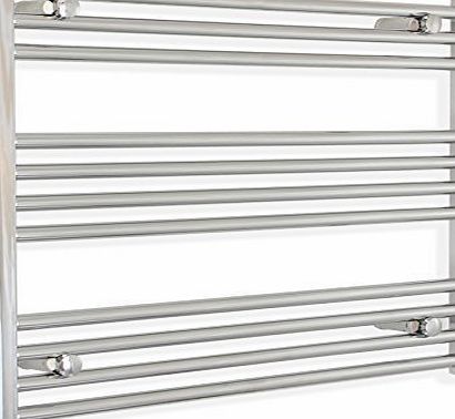 companyblue 650mm wide x 600mm high Heated Towel Rail Straight Flat Chrome Bathroom Warmer Radiator Rack Central Heating