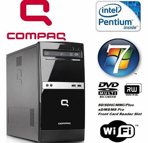 Compaq Windows 7 - Compaq B500 MT Powerful Dual Core Wi-Fi Enabled Desktop Computer - Intel Pentium Dual Core E5300 2.6GHz Processor - 320GB Hard Drive - 4GB Memory - DVD Writer - Smart Card Reader