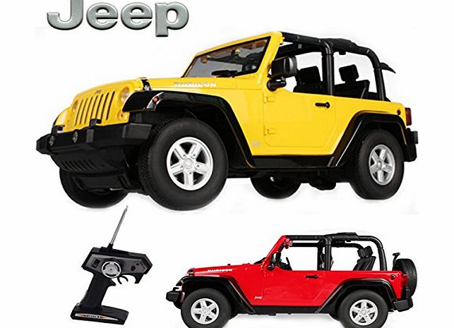 Comtechlogic CM-2138 1:9 Scale Jeep Rubicon Rechargeable Radio Controlled RC Electric Car Ready to Run EP RTR - Red/Yellow (Yellow)