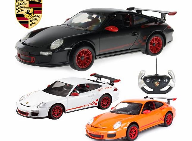 Comtechlogic Official Licensed CM-2127 1:14 Porsche 911 GT3 RS Radio Controlled RC Electric Car - Ready To Run EP RTR - Black / White (Black)