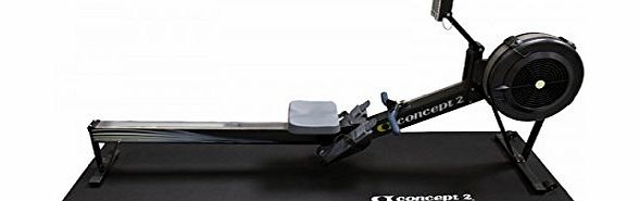 (Gymstock) Genuine Concept 2 Rowing Machine Floor Mat (latest version in BLACK) for use with model B, C, D, and E indoor rowers