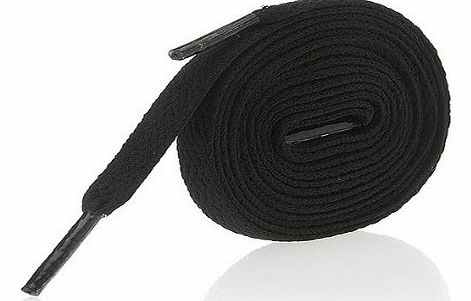 Black Shoe Laces / String - Flat Laces for Shoes, Football Trainers, High Tops & Boots 140cm