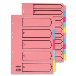 10 Part Printed Subject Dividers A4 Ref