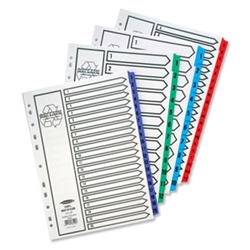 Concord A-Z Recycled Indexes 20 Part Red Tabs A4