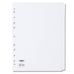 Concord White Subject Dividers 5-Part A4