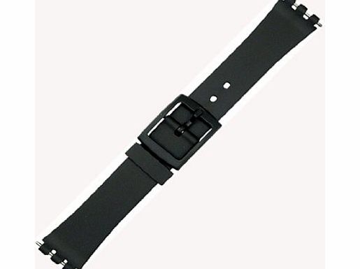 Condor Swatch Cut Black Plastic Watch Strap Ladies And Gents Size Fitting 14mm, 17mm (14mm)