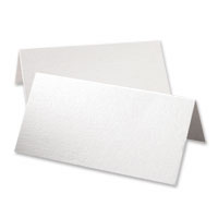 Confetti 10 blank white satin place cards
