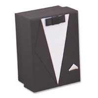 Confetti black & white tuxedo favour boxes