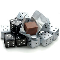 Confetti Black and white chocolate dice