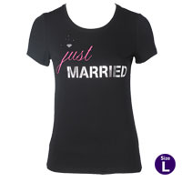 Black Just Married t-shirt L