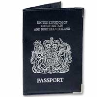 Confetti Black leather passport cover