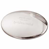 Confetti Bridesmaid silver plated compact mirror