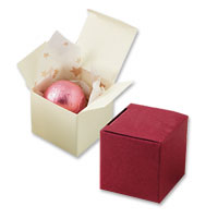 Confetti Burgundy cube favour boxes (x10)