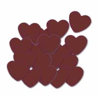 Burgundy matt heart confetti