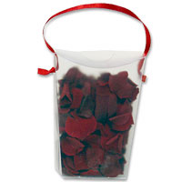 Burgundy petal confetti bag