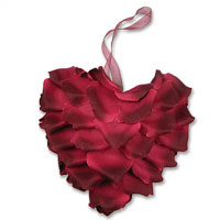 Burgundy petal hanging heart